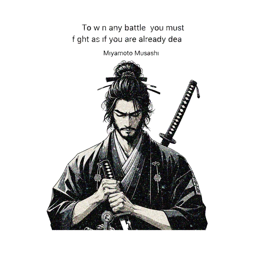 Two Sword Samurai Glitter Sticker